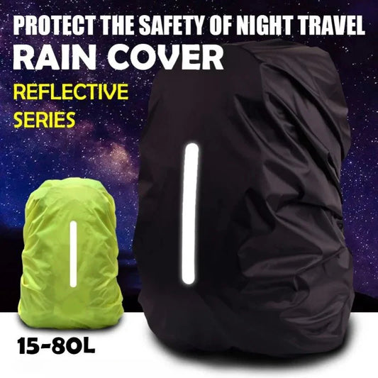 Reflective Waterproof Backpack Rain Cover for Outdoor Sports Night Cycling Safety Light Rain Cover Case Bag Ideal for Camping Hiking